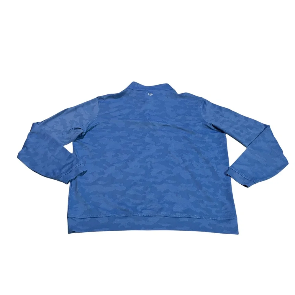 Peter Millar Royal Blue Camo Quarter-Zip Sweater